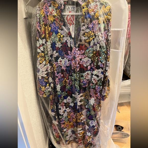 La Vie Stylehouse Multicolor Sequin Caftan - Picture 2 of 4